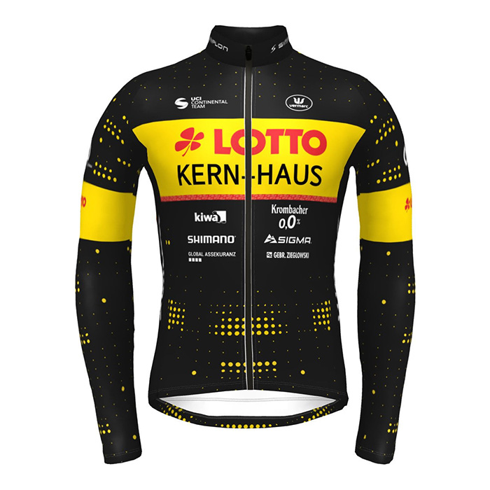 2022 Fahrradbekleidung Lotto-kern Haus Shwarz Gelb Trikot Langarm und Tragerhose - zum Schließen ins Bild klicken